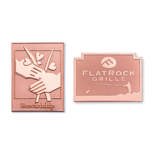 Die Struck Sandblast Lapel Pins